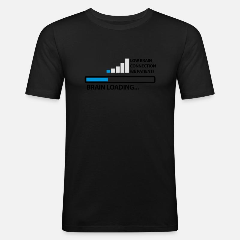 low_brain_connetion_loading_3c - Männer Slim Fit T-Shirt - Schwarz