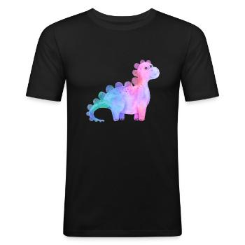 Dino - T-shirt près du corps Homme - noir - Devant - Nik (191cm)