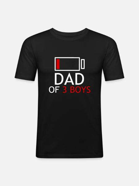 dad of 3 boys - Men's Slim Fit T-Shirt - black