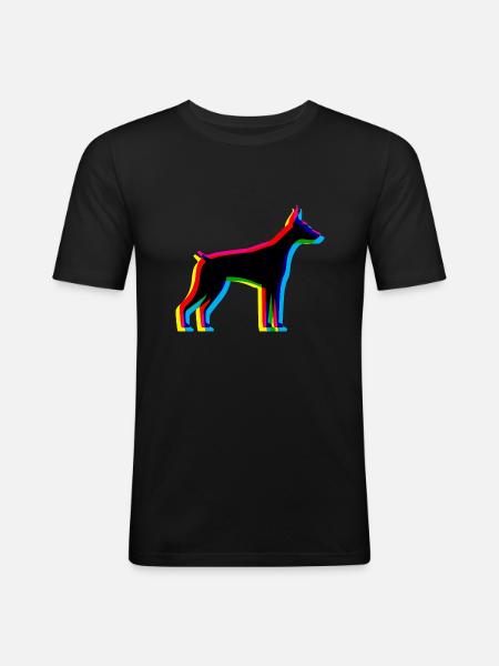 CMYK Dobermann - Men's Slim Fit T-Shirt - black