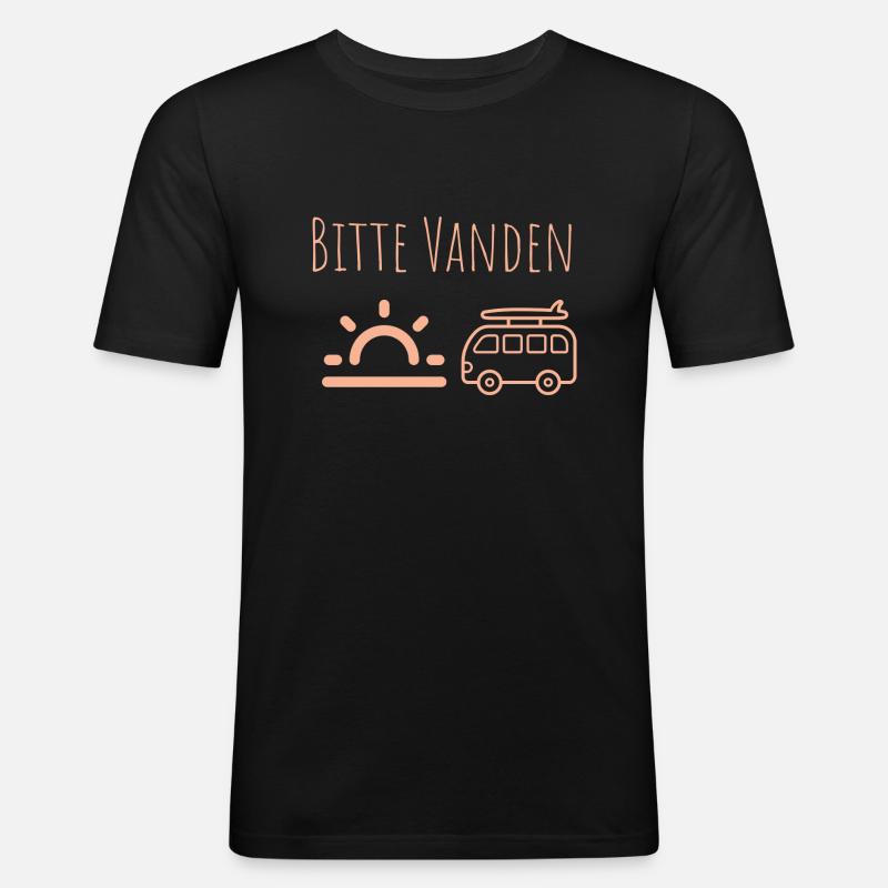 Bitte VANDEN an der Sonne - Männer Slim Fit T-Shirt - Schwarz