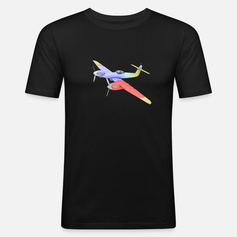Britisches Jagdflugzeug WW2 - Männer Slim Fit T-Shirt - Schwarz