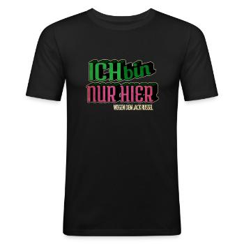 geburtstagsgeschenk zitat schäferhund chihuahua - Männer Slim Fit T-Shirt - Schwarz - Vorne - Nik (191cm)