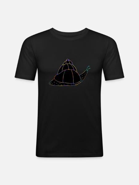 Schnecke - Männer Slim Fit T-Shirt - Schwarz