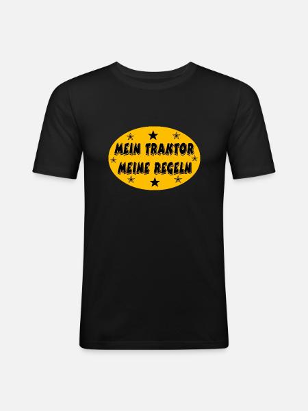Traktor - Männer Slim Fit T-Shirt - Schwarz