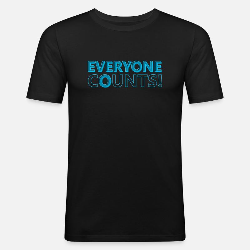 everyone counts lustig spruc - Männer Slim Fit T-Shirt - Schwarz