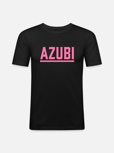 Azubi Tshirt 4 23 rosa - Männer Slim Fit T-Shirt - Schwarz