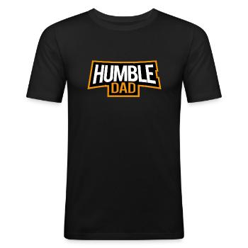 Bescheidener Papa Guter Vater Orange Farbe - Männer Slim Fit T-Shirt - Schwarz - Vorne - Nik (191cm)
