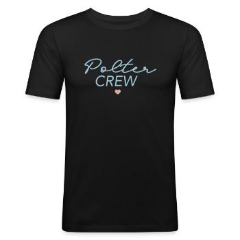 Polter Crew - Männer Slim Fit T-Shirt - Schwarz - Vorne - Nik (191cm)