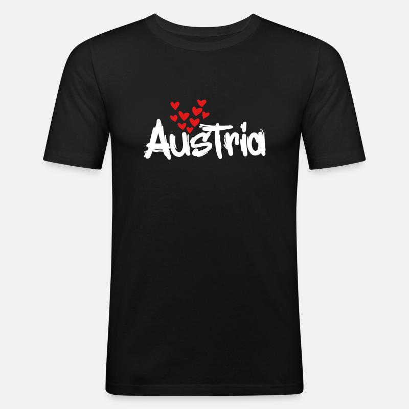Austria - Männer Slim Fit T-Shirt - Schwarz