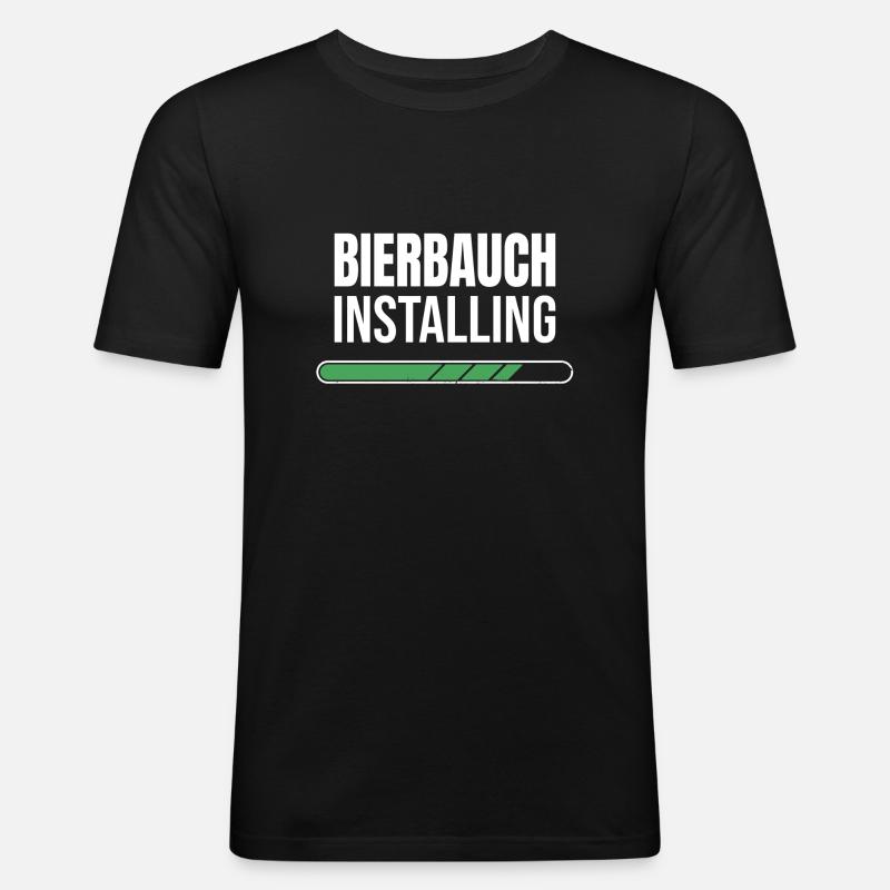 Bierbauch Installing - Loading Bar - Männer Slim Fit T-Shirt - Schwarz