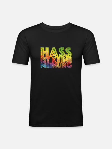 Hate is not an opinion - Men's Slim Fit T-Shirt - black