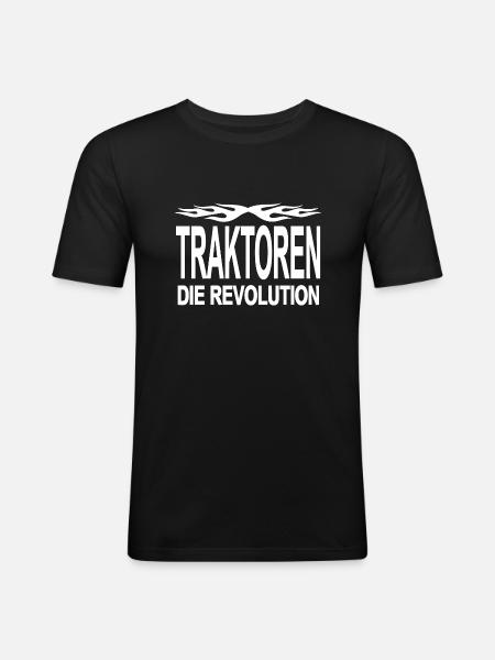 Traktor - Männer Slim Fit T-Shirt - Schwarz