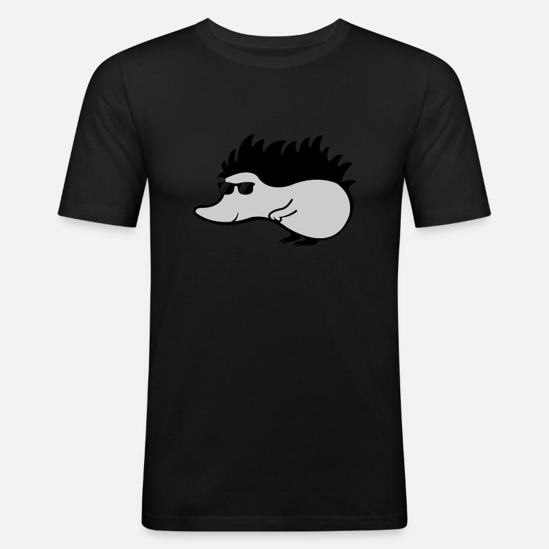 cool igel - Männer Slim Fit T-Shirt - Schwarz