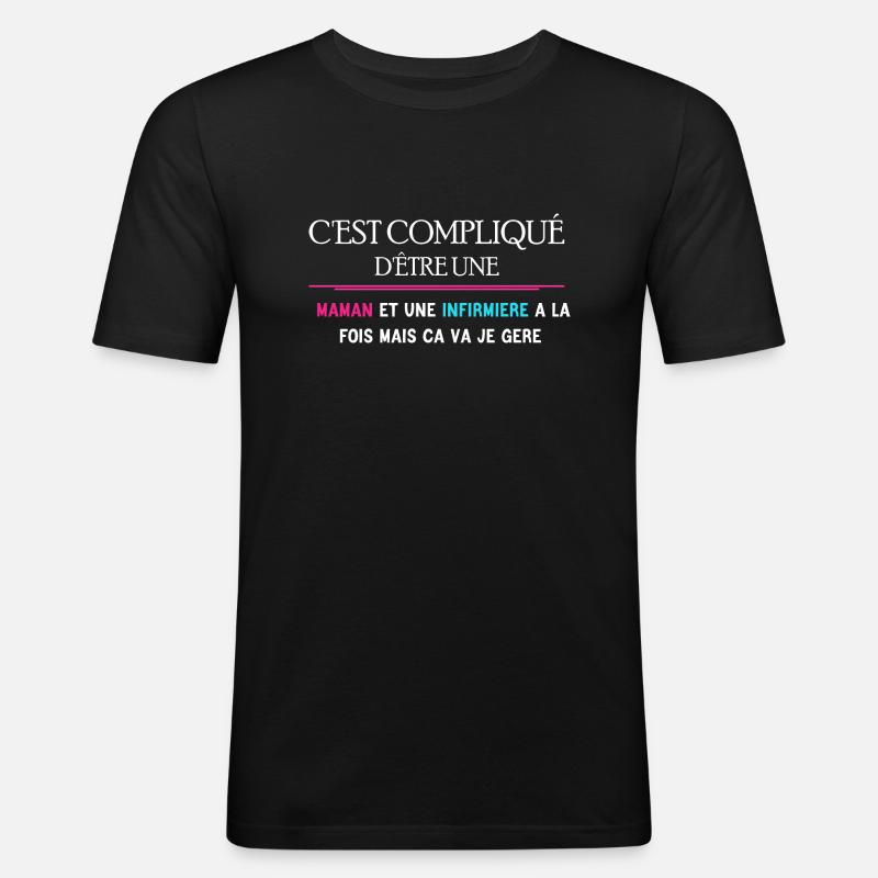 Mama und Krankenschwester - Männer Slim Fit T-Shirt - Schwarz