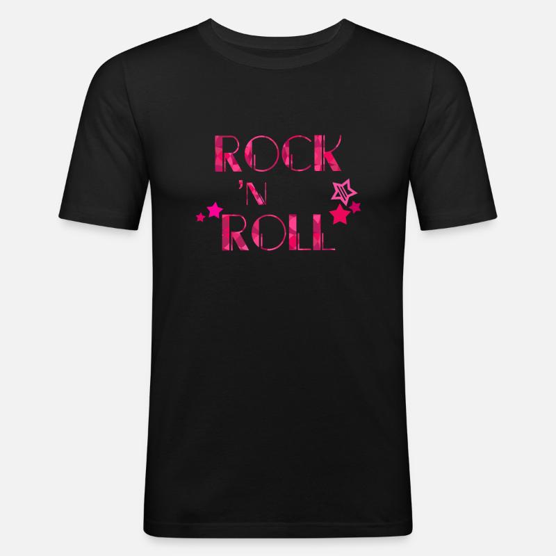 ROCK 'N ROLL - Männer Slim Fit T-Shirt - Schwarz