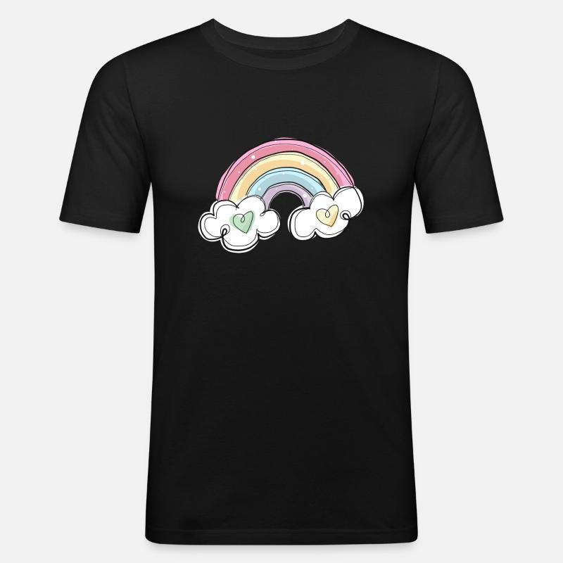 REGENBOGEN - Männer Slim Fit T-Shirt - Schwarz