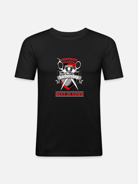 Bester Barbershop - Männer Slim Fit T-Shirt - Schwarz