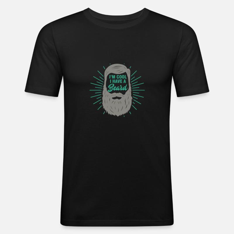 Cooler Bart - Männer Slim Fit T-Shirt - Schwarz