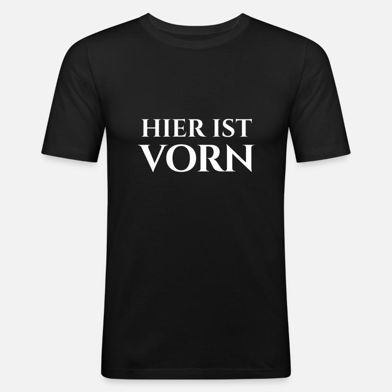 HERE IS FRONT - Men's Slim Fit T-Shirt - black