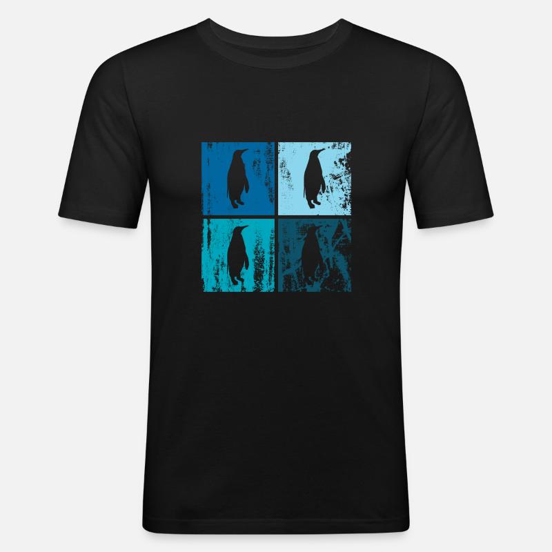 4 x Kaiserpinguin - Männer Slim Fit T-Shirt - Schwarz