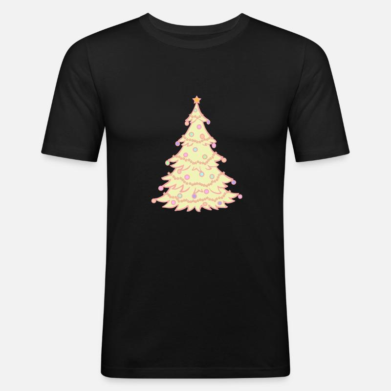 Weihnachtsbaum - Männer Slim Fit T-Shirt - Schwarz