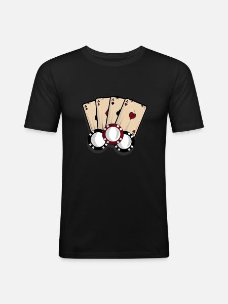 Kasino - Männer Slim Fit T-Shirt - Schwarz