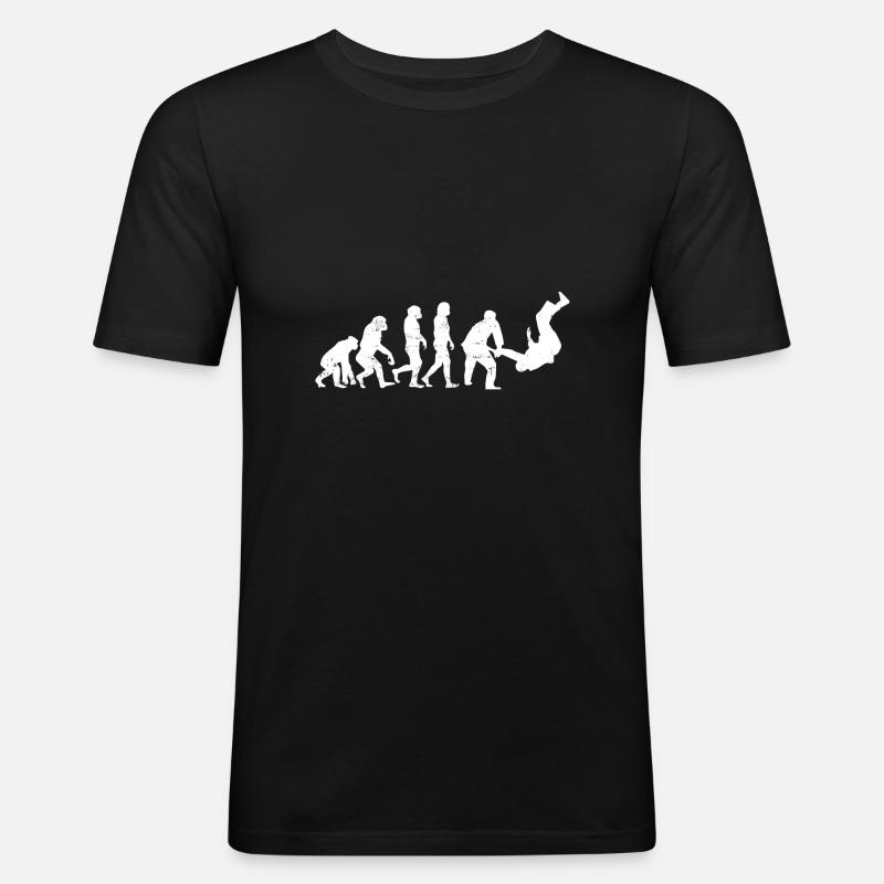 Evolution Judo - Männer Slim Fit T-Shirt - Schwarz