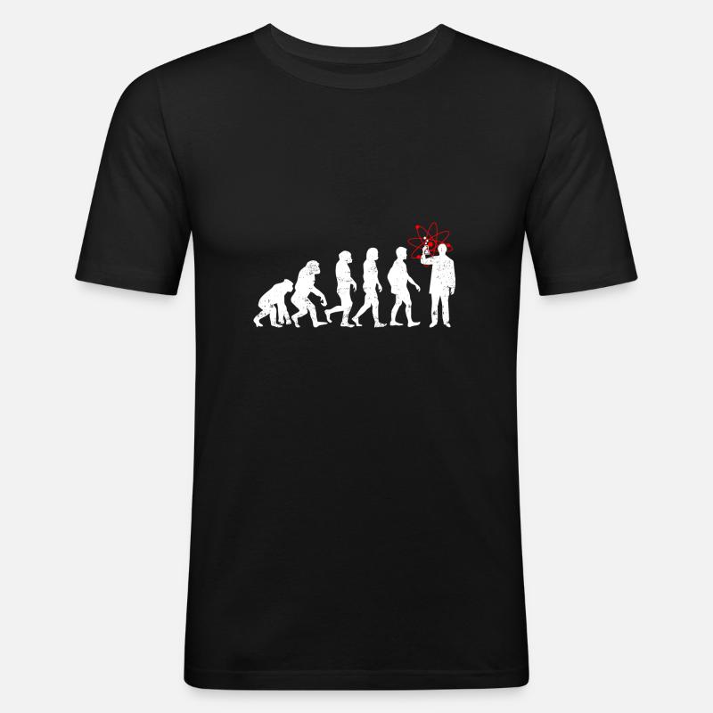 Evolution Physicist - Männer Slim Fit T-Shirt - Schwarz