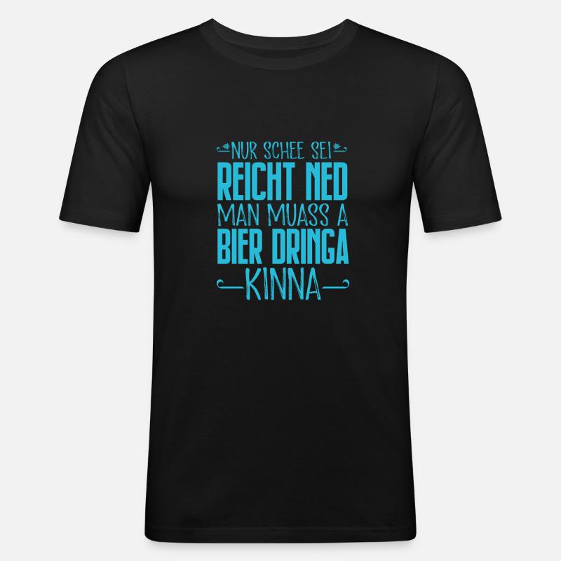 Bayrischer Spruch - Männer Slim Fit T-Shirt - Schwarz
