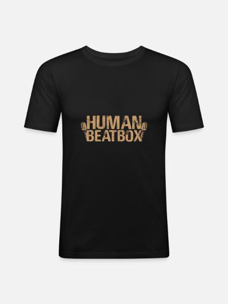 beatbox - T-shirt près du corps Homme - noir