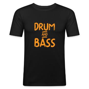 Drum and Bass - T-shirt près du corps Homme - noir - Devant - Nik (191cm)