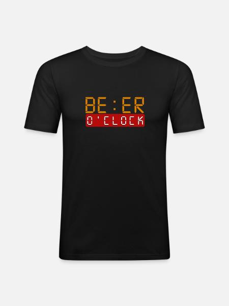 Bier - Männer Slim Fit T-Shirt - Schwarz