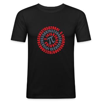 Mathe Pi - Männer Slim Fit T-Shirt - Schwarz - Vorne - Nik (191cm)