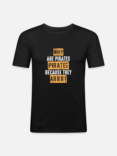 Pirate, piracy, pirate flag - Men's Slim Fit T-Shirt - black