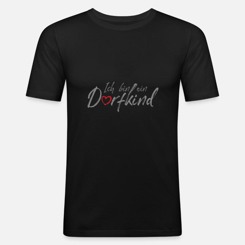 Dorfkind - Männer Slim Fit T-Shirt - Schwarz