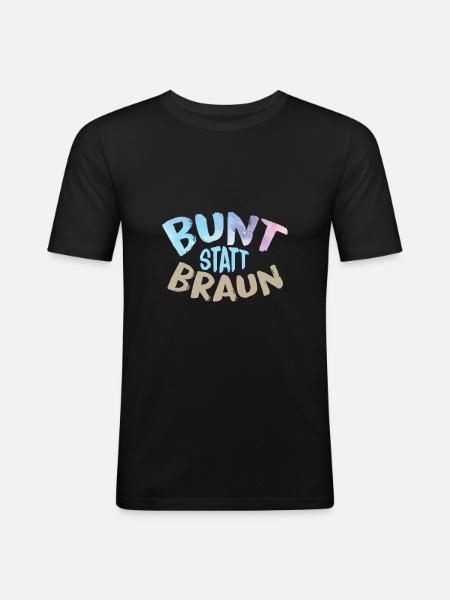 Against racism - Men's Slim Fit T-Shirt - black