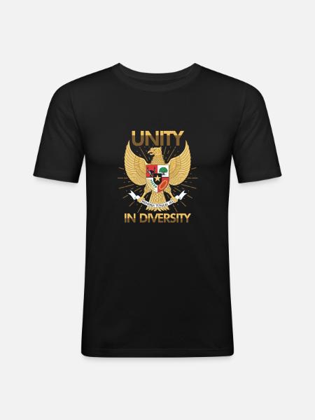 Indonesien - Männer Slim Fit T-Shirt - Schwarz