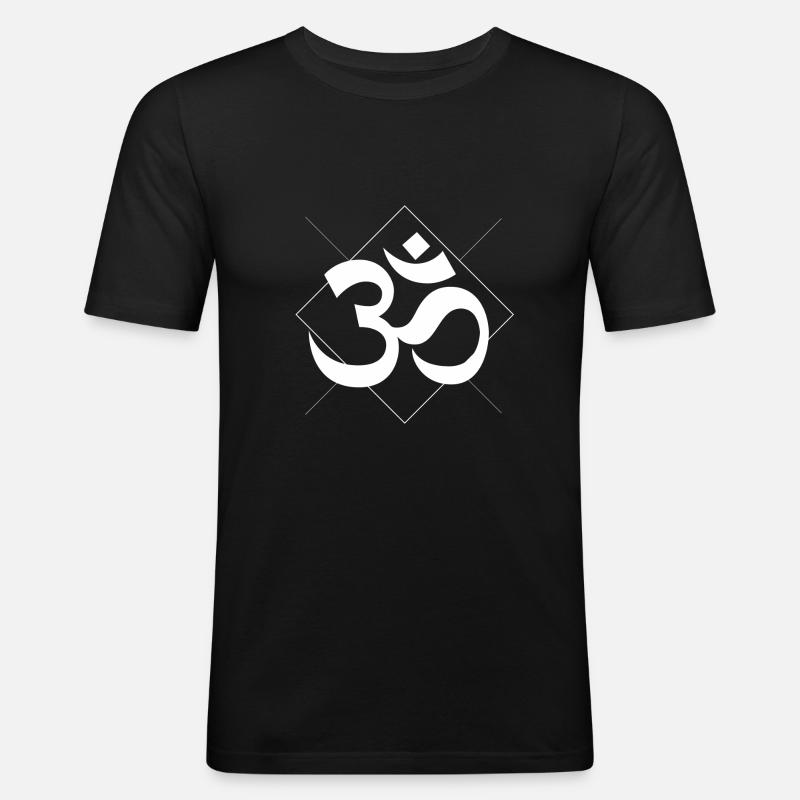 OM sign - Men's Slim Fit T-Shirt - black