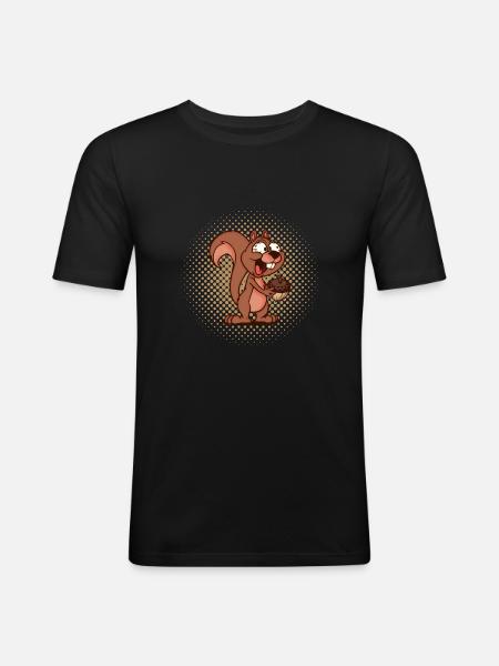 squirrel - Men's Slim Fit T-Shirt - black