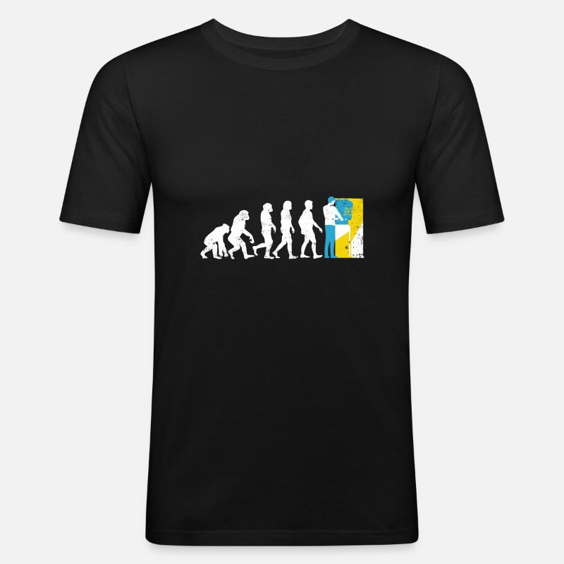 Evolution Arcade - Männer Slim Fit T-Shirt - Schwarz