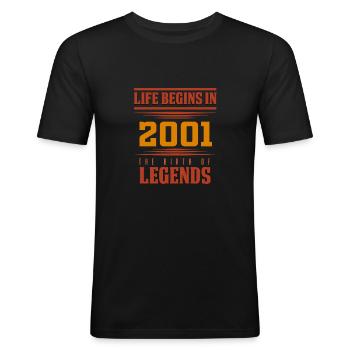 Year 2001 - Men's Slim Fit T-Shirt - black - Front - Nik (191cm)