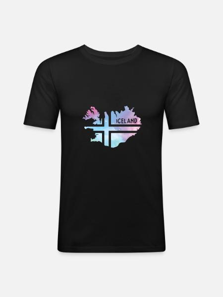 Iceland - Men's Slim Fit T-Shirt - black