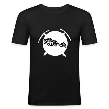 Escalade / Alpinisme / Randonnée / Cadeau - T-shirt près du corps Homme - noir - Devant - Nik (191cm)