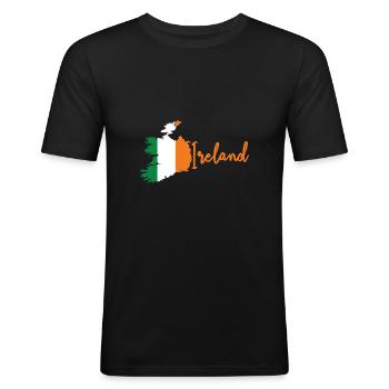 Irlande - T-shirt près du corps Homme - noir - Devant - Nik (191cm)