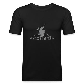 Schottland - Männer Slim Fit T-Shirt - Schwarz - Vorne - Nik (191cm)