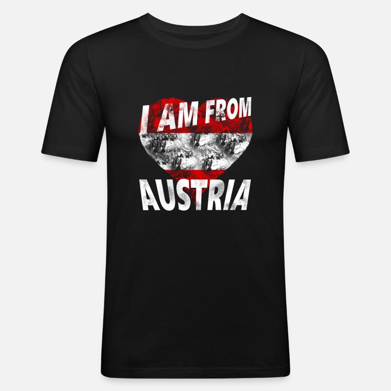Austria - Männer Slim Fit T-Shirt - Schwarz