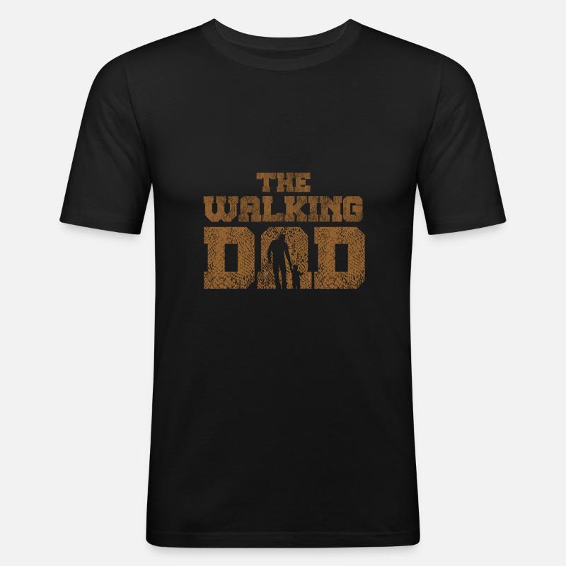 The walking Dad - Männer Slim Fit T-Shirt - Schwarz