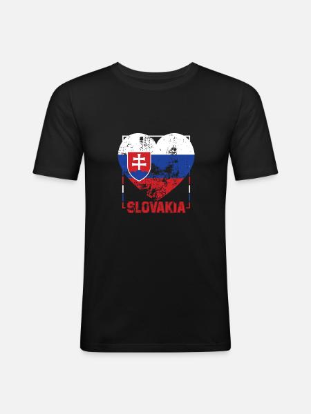 Slowakei - Männer Slim Fit T-Shirt - Schwarz