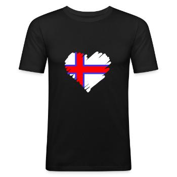 Faroe heart love - Men's Slim Fit T-Shirt - black - Front - Nik (191cm)